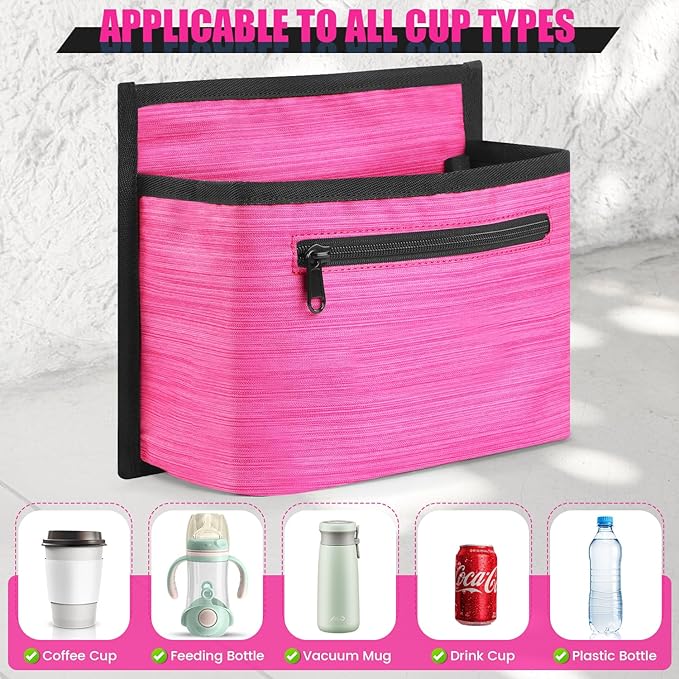 Luggage Travel Cup Holder Attachment for Suitcase Drink Carrier Caddy, Coffee Mug and Tumblers, Traveler Carry on Hands Free Accessory- Gifts for Flight Attendants Travelers Accessories