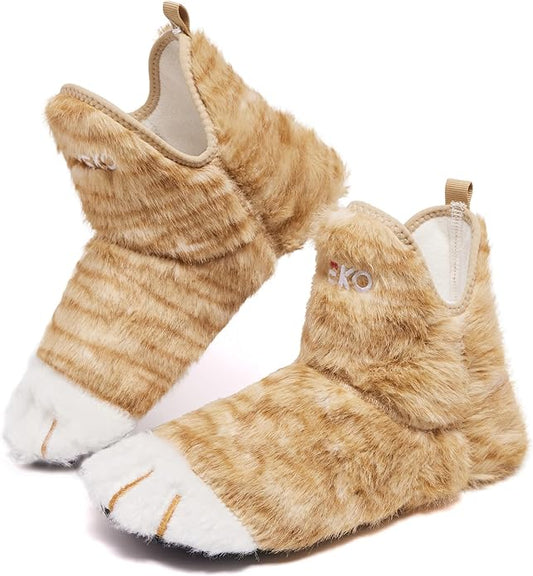 UUBARIS Bootie Slippers for Women Men Furry Warm House Sock Shoes For Indoor Outdoor Travel