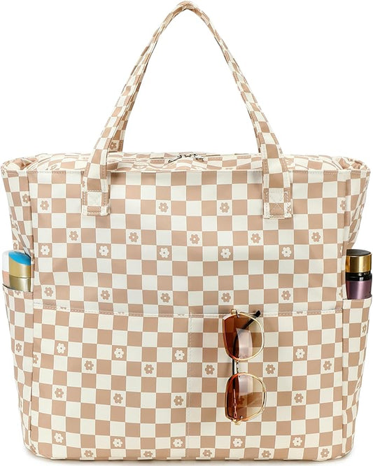 LEDAOU Beach Bag Waterproof Sandproof Women Beach Tote Pool Bag with Zipper for Swim Gym Grocery Travel with Wet Pocket | Sandproof, with Zipper, for Gym, Grocery, Travel, with Wet Pocket
