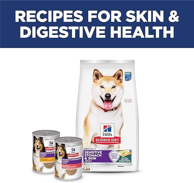 Hill's Science Diet Adult 1-6 Sensitive Stomach & Skin Dry Dog Food, Pollock, Barley, & Insect Recipe, 3.5 lb. Bag