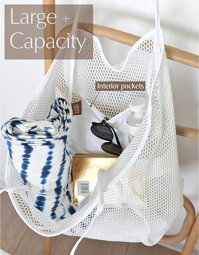 HOXIS Mesh Beach Tote Womens Shoulder Handbag