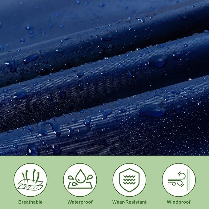 Hooded Rain Poncho for Adults - Waterproof Rain Coat and Lightweight Jacket 3-in-1 Multi-Function with Pockets