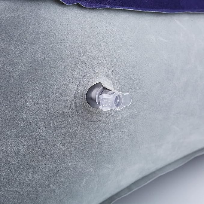 Inflatable Travel Foot Rest Pillow, Airplane Bed, PVC Material, Grey Blue, Special Feature: Inflatable, for Travel, Office, Home, Health/Wellness