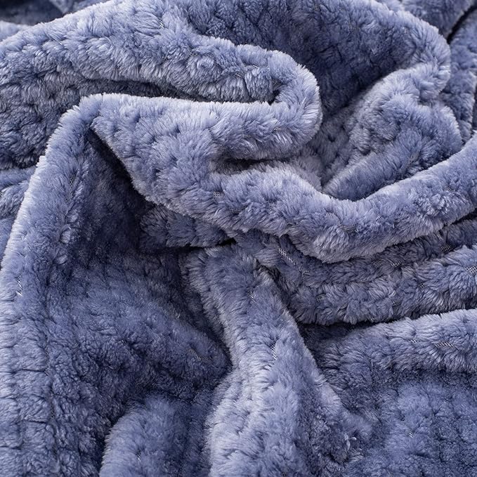 Fuzzy Blanket or Fluffy Blanket for Baby Girl or boy, Soft Warm Cozy Coral Fleece Toddler, Infant or Newborn Receiving Blanket for Crib, Stroller, Travel, Decorative (40”×60”, Pearl Blue)