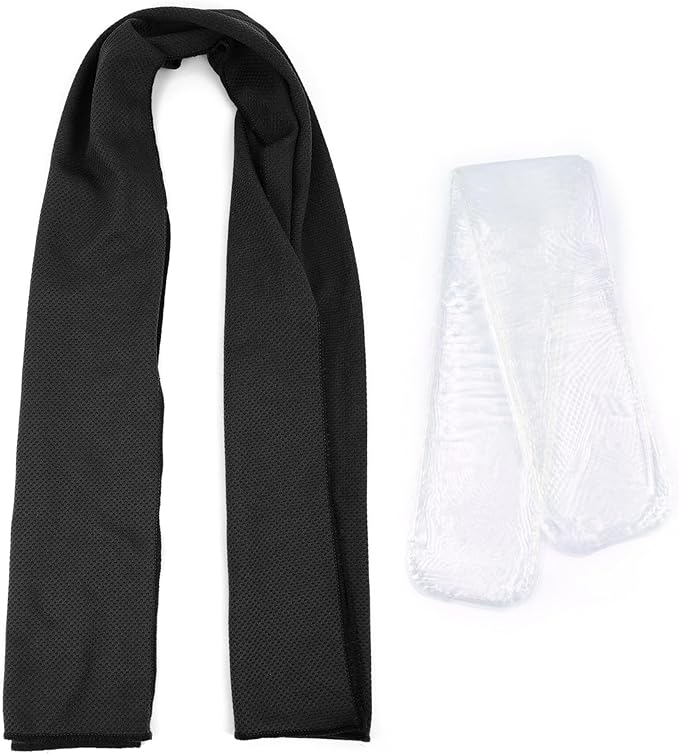 Dual-Action Cooling Neck Wraps, 37”x12” Cooling Towel + 220g Gel Sheet, Neck Coolers for Hot Weather, Ice Pack, Washable Gym Towel