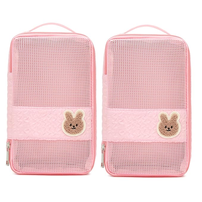 Diaper Bag Organizer Pouches - 2 Pack, small diaper bag Mini Purse, Travel Baby Bag for boys & Girls, Pink