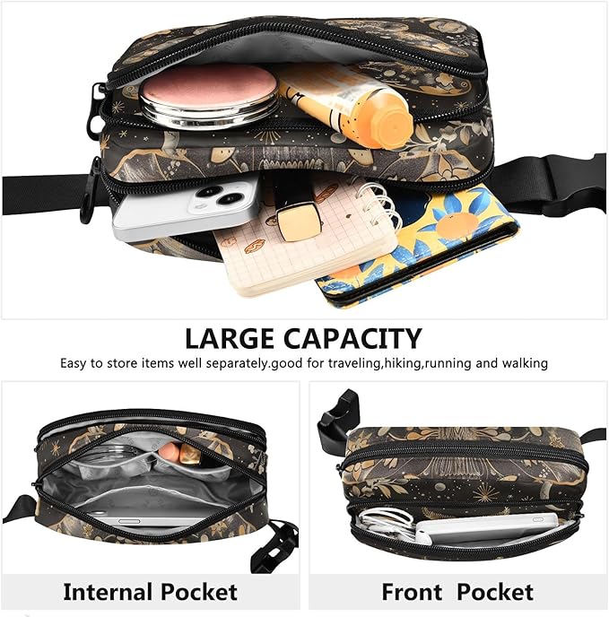 Butterfly Plant Fanny Pack for Women Men Water Resistant Fashion Waist Packs with Adjustable Strap Belt Bag for Travel Workout Jogging Hiking 21220237