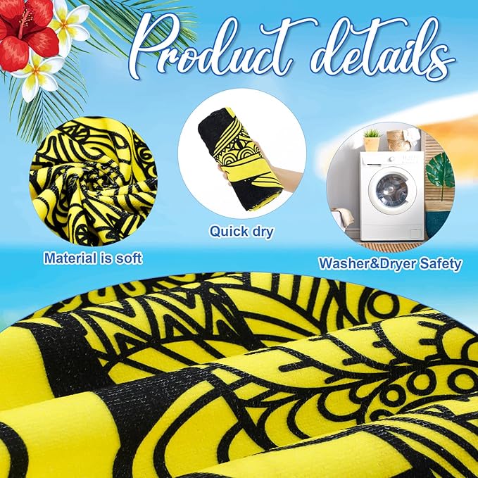 Peryiter 6 Pcs Oversized Microfiber Beach Towels 59 x 28 Inch Large Quick Dry Pool Towels Absorbent Camping Travel Blanket Set for Women Men Bath Beach(Summer Style,28 x 59 Inch,Vibrant Colors)