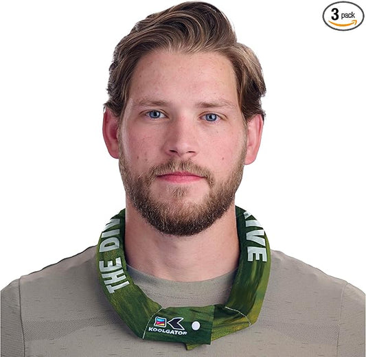 KOOLGATOR Evaporative Cooling Neck Wrap – Reusable Neck Cooler with Long Lasting Relief During Hot Weather Activities, Sports, & Outdoor Work, Golf Divot Drive, 3 Pack