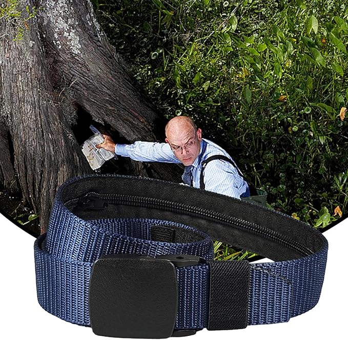 Money Waist Belt, Hidden Travel Pouch, Security Wallet with Blocking, Adjustable Strap for Documents Currency Tickets, Travel Gear, Anti Theft Belt for International Trips