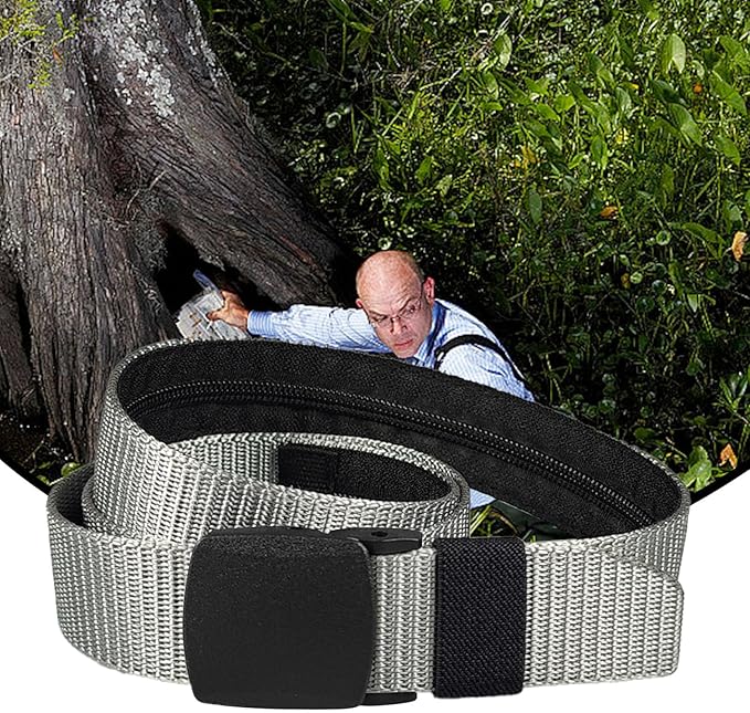 Money Waist Belt, Hidden Travel Pouch, Security Wallet with Blocking, Adjustable Strap for Documents Currency Tickets, Travel Gear, Anti Theft Belt for International Trips