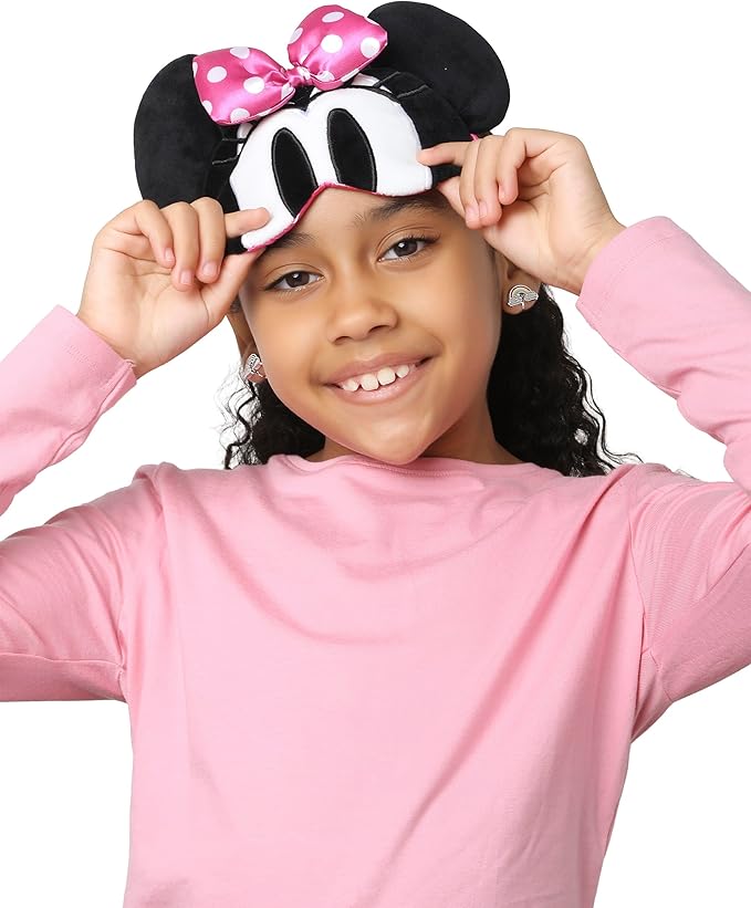 Minnie Mouse Sleep Mask for Official License, Minnie Eye Mask for Sleeping with Ears and 3D Bow