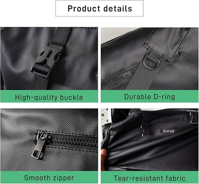 Small Sports Bag Waterproof Ultra-Light Gym Duffle for Men & Women Compact Mini Crossbody Bags, Perfect for Running, Travel & Light Gym (black-quilting)
