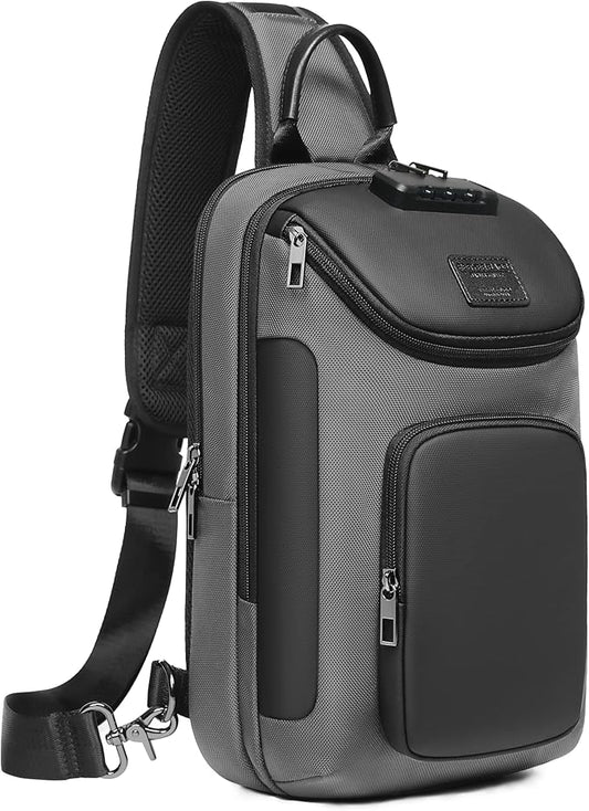 Sling Bag for Men, Anti Theft Sling Backpack, Mens Crossbody Bag, Shoulder Chest Bag for Travel, Casual (Gray)