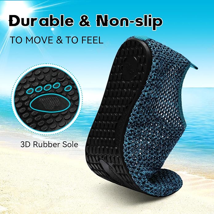 Scurtain Barefoot Water Shoes for Women Men Beach Swim Aqua Socks Summer Quick-Dry Sandals Slippers