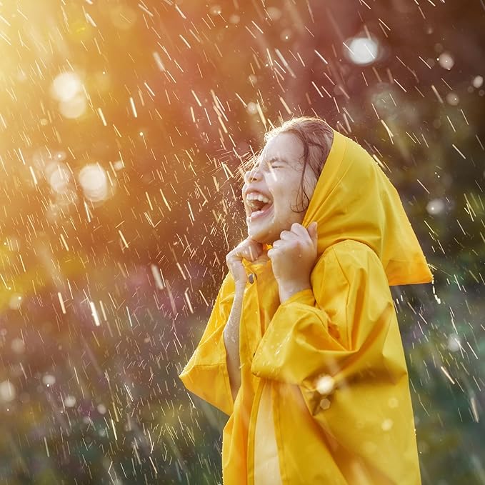 Iconikal Children's Rain Poncho, Yellow