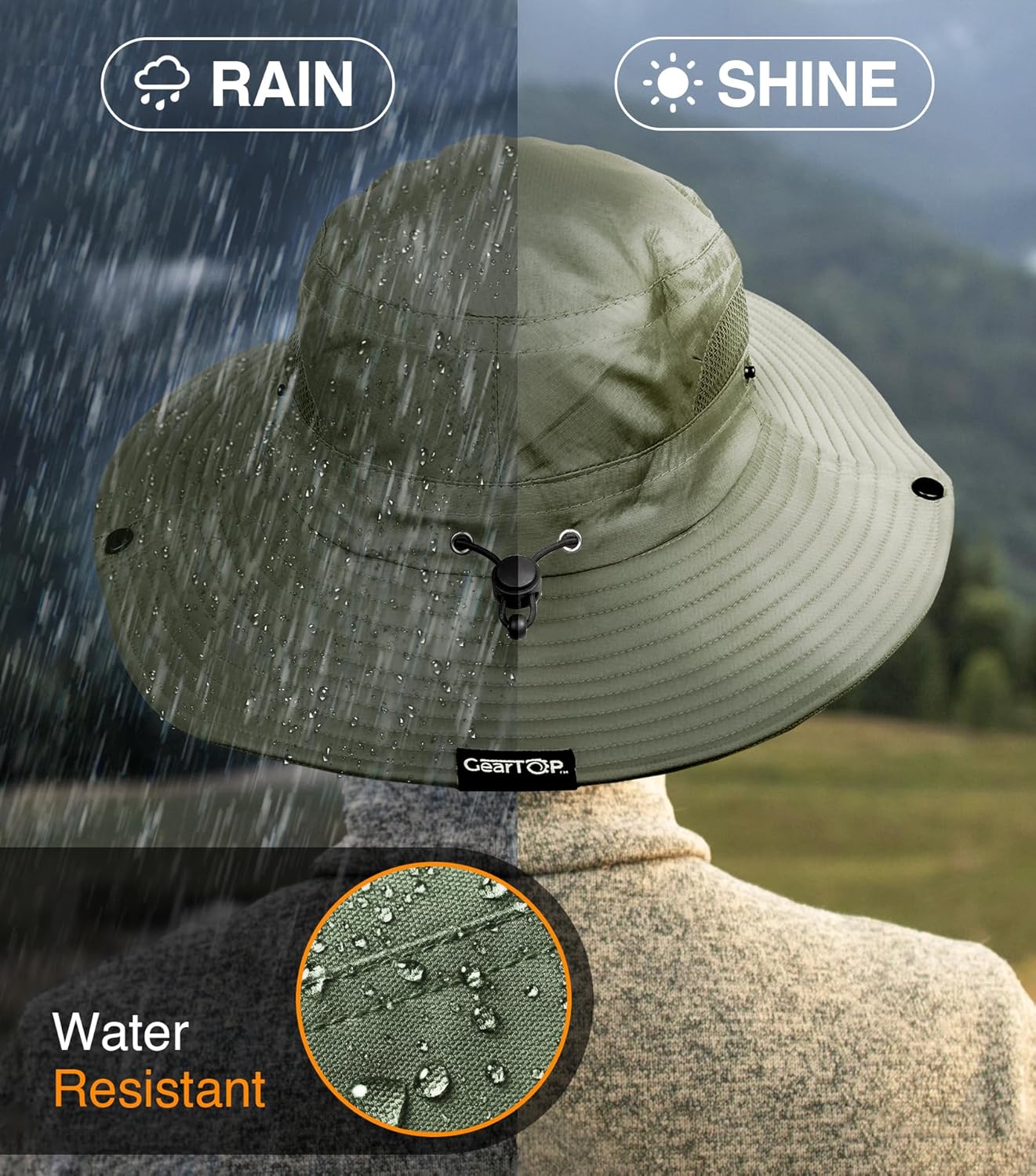 GearTOP Safari Sun Hat for Men and Sun Hats for Women UV Protection UPF 50+ Hiking, Gardening, Fishing