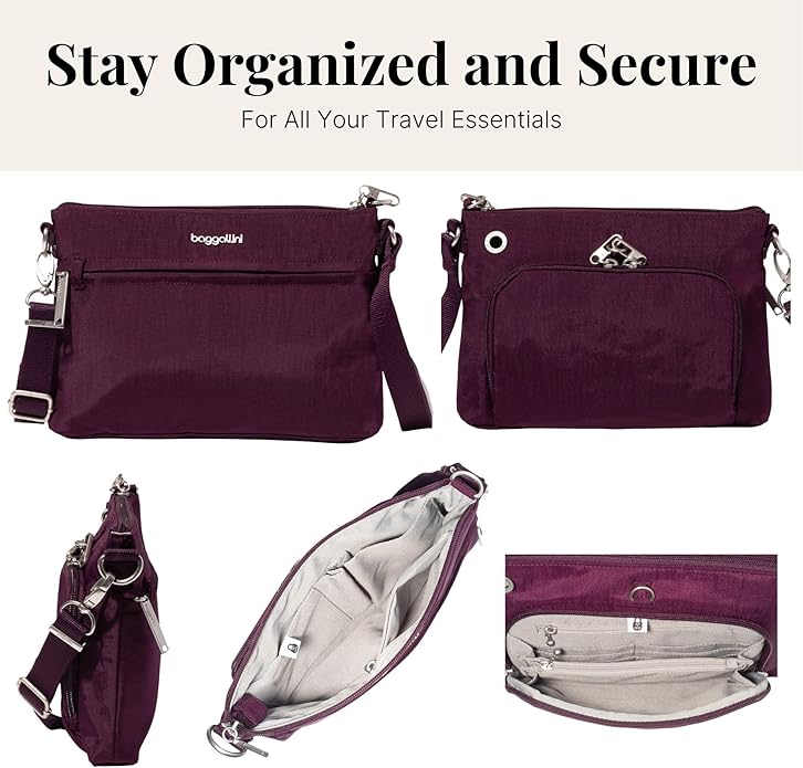 Baggallini womens Securtex Anti-theft Memento Crossbody Bag