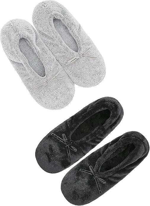 DICUIRD Women's Ballerina Slippers Lightweight House Slippers with Stretchable Heel Design