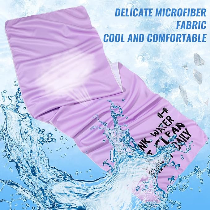 Peryiter 8 Pack Funny Workout Gym Cooling Towel Fitness Gifts for Women Men 40"x12" Microfiber Breathable Yoga Sweat Towels for Neck and Face, Novelty Summer Gifts for Workout Bodybuilding Lover