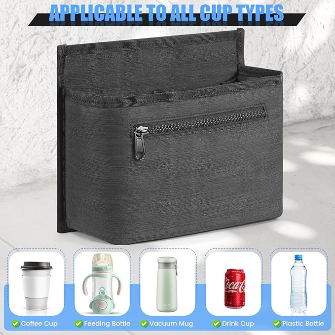 2 Pack Luggage Travel Cup Holder Attachment for Suitcase Drink Carrier Caddy, Coffee Mug and Tumblers, Traveler Carry on Hands Free Accessory- Gifts for Flight Attendants Travelers Accessories