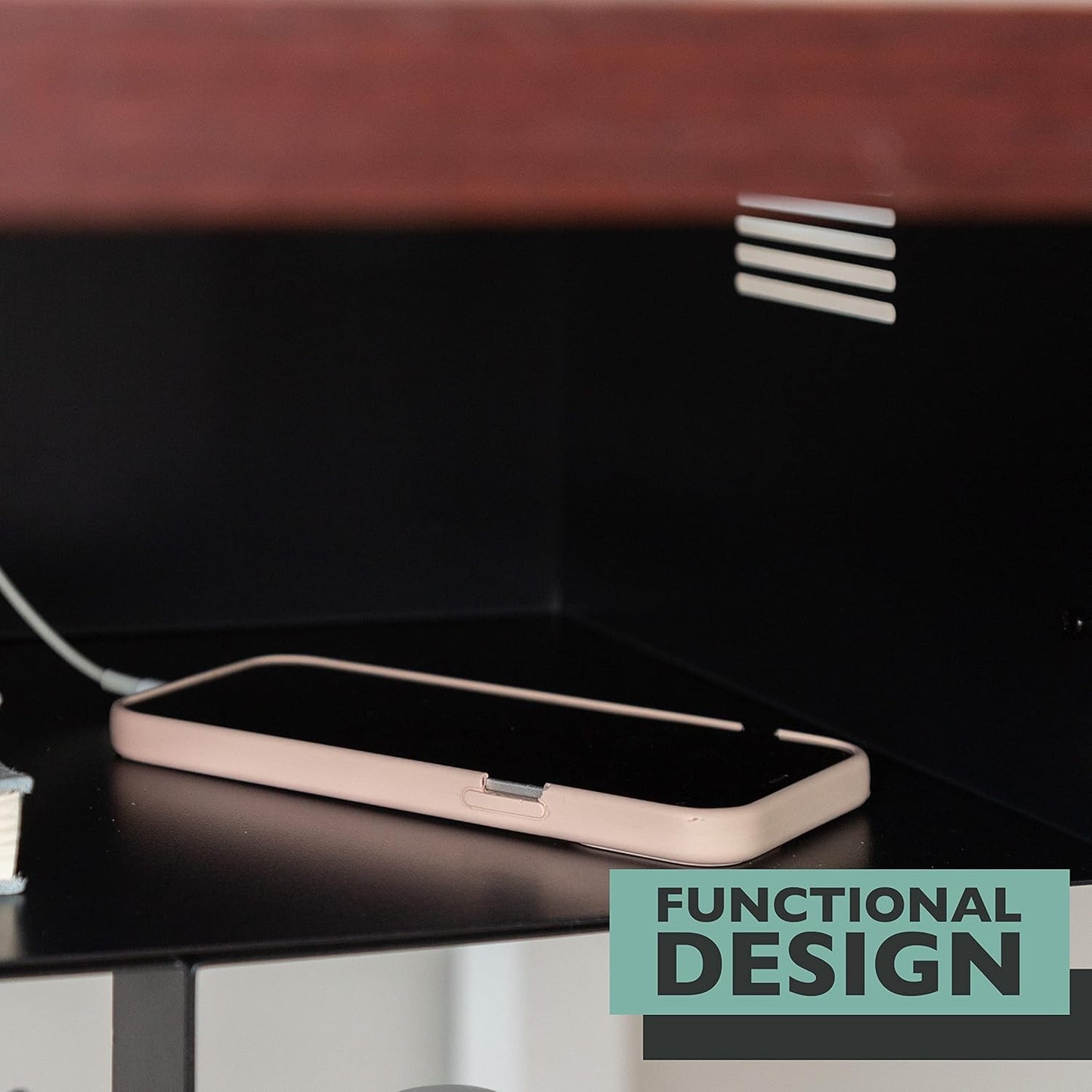 Ilyapa Under Desk CPU Mount, Steel Under Desk Computer Mount Vented Sides, PC Wall Storage, Laptop Stand, Shelf for Office Storage, 4x12x11 Inches