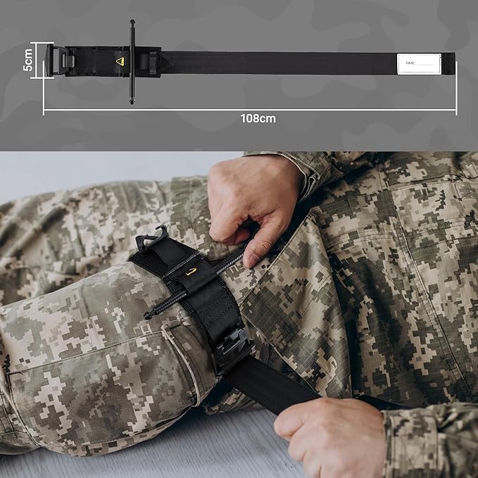 IFAK Trauma Kit with Tourniquet, 4-Inch Israeli Bandage, Tactical First Aid Kit for Car, Camping, Hiking and Travel with Molle Bag (Black)