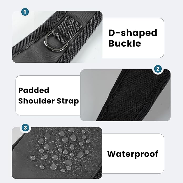 Sling Bag, Crossbody Bag with Zipper Lock, RFID & Water Resistant for Women and Men Small Chest Bag for Travel Casual