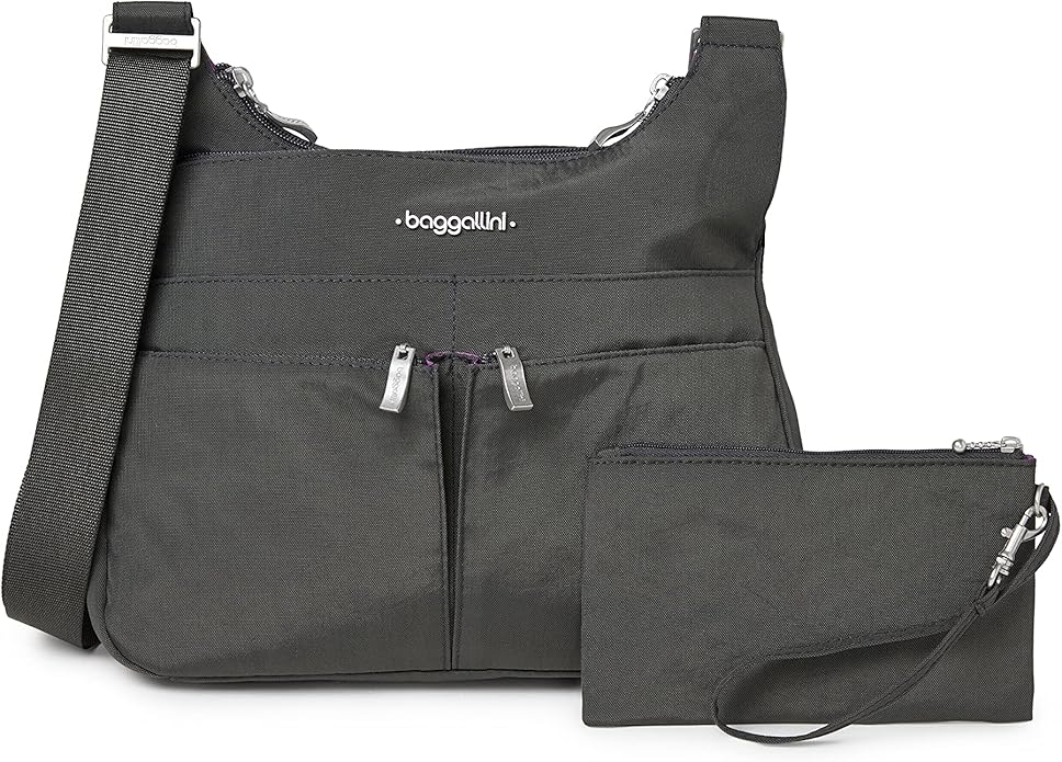 Baggallini Crossbody Travel Bag 11x8.5 Lightweight Water-resistant Nylon Handbag