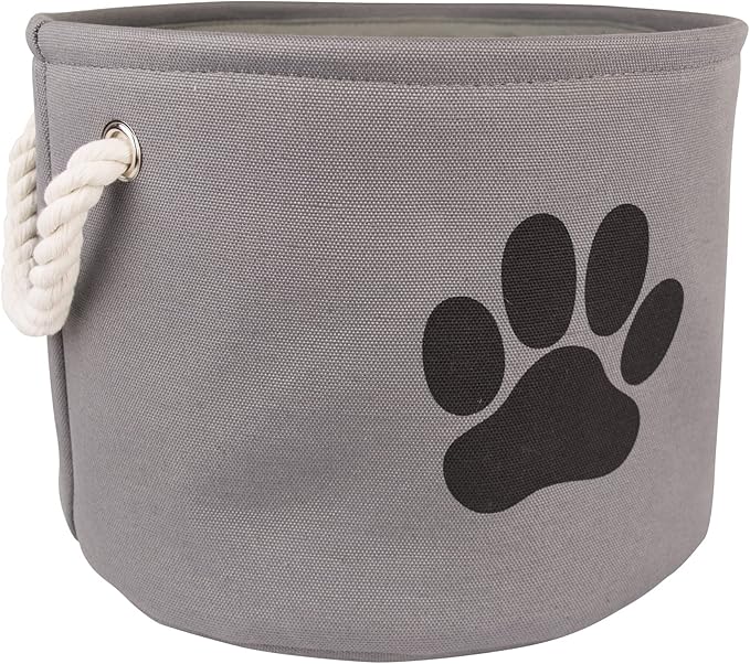 Bone Dry Pet Storage Collection Collapsible Bin, Medium Round, Gray