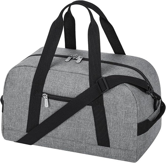 Small Gym Bag 14 inch lightweight Carry On Mini Duffel Bag for Travel Sport - light Grey
