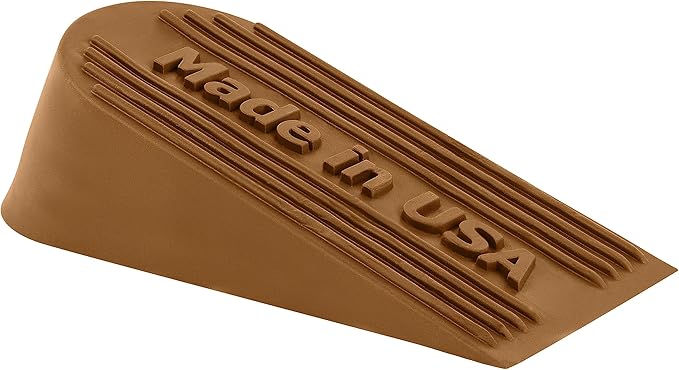 Large Rubber Door Stopper Made in USA - Door Stop Wedge for Carpet, Tile, or Concrete Floor, Door stoppers for Bottom of Door -Heavy Duty for Commercial & Home Use - 6.5 x 2.75 x 1.9 Inches Coffee