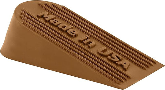 Large Rubber Door Stopper Made in USA - Door Stop Wedge for Carpet, Tile, or Concrete Floor, Door stoppers for Bottom of Door -Heavy Duty for Commercial & Home Use - 6.5 x 2.75 x 1.9 Inches Coffee