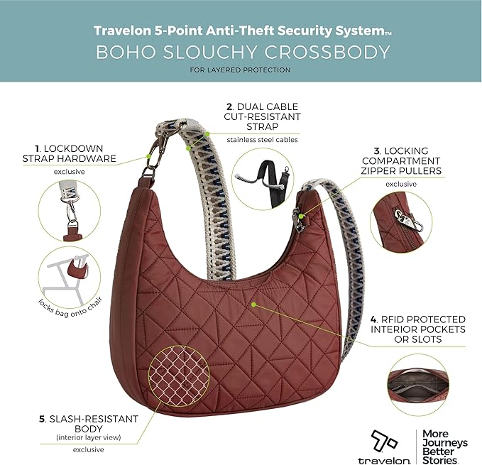 Travelon Anti-Theft Boho Slouchy Crossbody | Anti-Theft