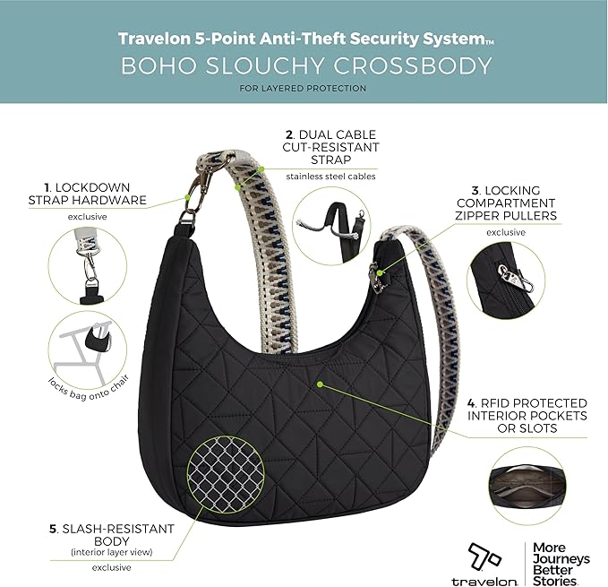 Travelon Anti-Theft Boho Slouchy Crossbody | Anti-Theft
