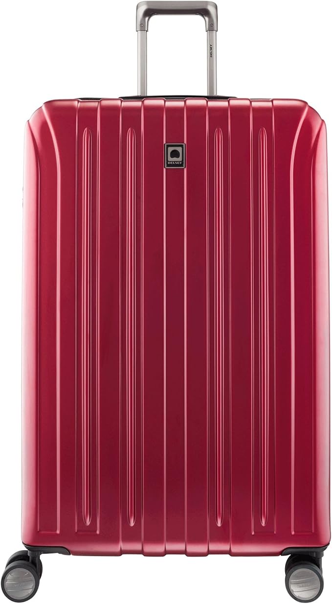 DELSEY PARIS Titanium Hardside Expandable Luggage with Spinner Wheels, Black Cherry Red, 2-Piece Set (21/29)