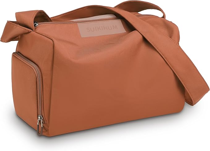 Women's Mini Gym Bag Crossbody, Everyday Sling Duffel with Shoe Compartment & Wet Pocket, Water-Resistant Travel Bag, Rust Orange