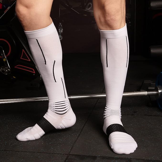 NEENCA Compression Socks, Medical Athletic Calf Socks for Injury Recovery & Pain Relief, Sports Protection—1 Pair, 20-30 mmhg