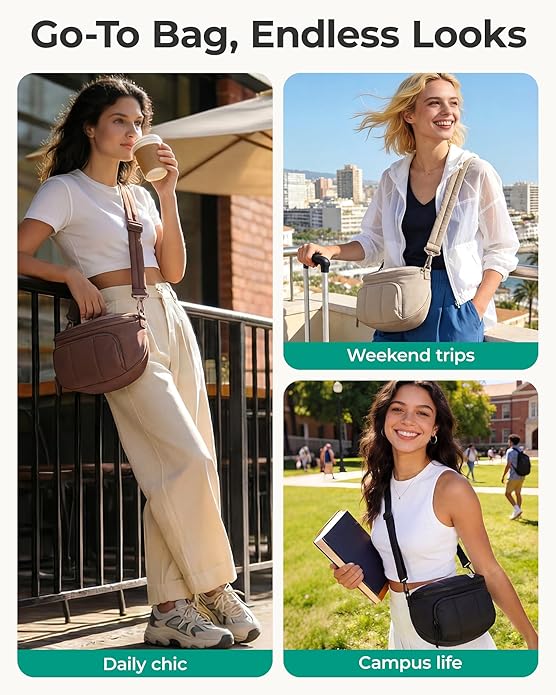 BAGSMART Bum Bags for Women, Crossbody Purses for Travel & Work, Quilted Water-resistant Hobo Bag | 4.5L Roomy, Fanny pack, ideal for Moms, Long Outings, Everyday cute bag, Puffer, Nylon