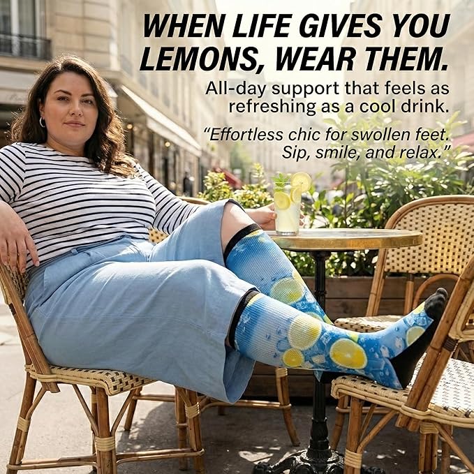Extra Wide Diabetic Socks for Swollen Feet Men Women Non Binding Soft Stretch Colorful Design