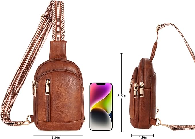 MHCNLL Small Sling Bag RFID Crossbody Purse for Women - Anti Theft Fanny Pack Chest Bag for Travel
