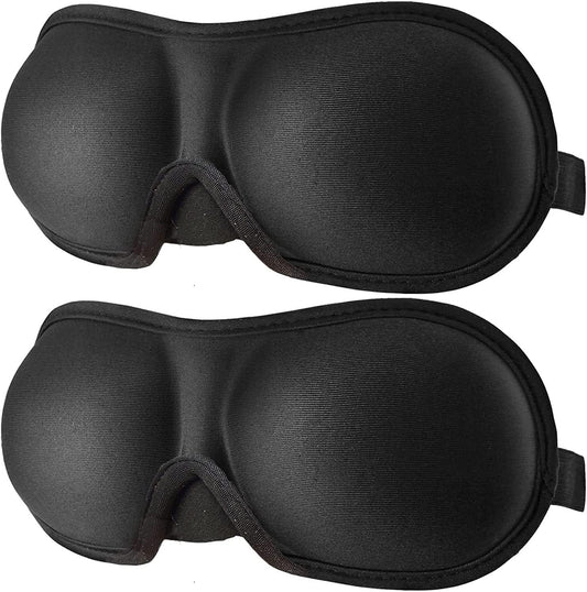 3D Eye mask for Sleeping,Machine Washable, Sleep Mask for Women, Blinder Blindfold Airplane (Black+Black)