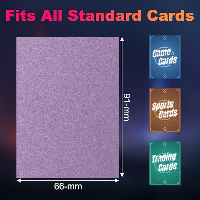 1200 Pack Card Sleeves, Matte Dual Trading Card Sleeves with Opaque Back & Smooth Shuffle, Tear Resistant Card Protectors for MTG, TCG and Game Cards (12 Colors)