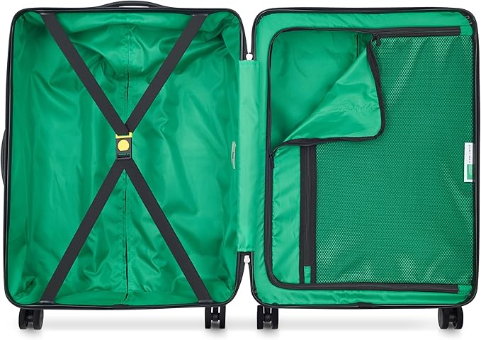 United Colors of Benetton Now! Hardside Luggage with Spinner Wheels, Light Pink, Checked-Medium 23 Inch