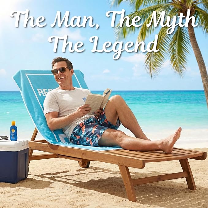 Dad Beach Towel - Best Ever from Daughter Son - Large Microfiber Sand Free Pool Accessories for Men - Unique Birthday Present - Travel Vacation Essentials - 60x30 Turquoise