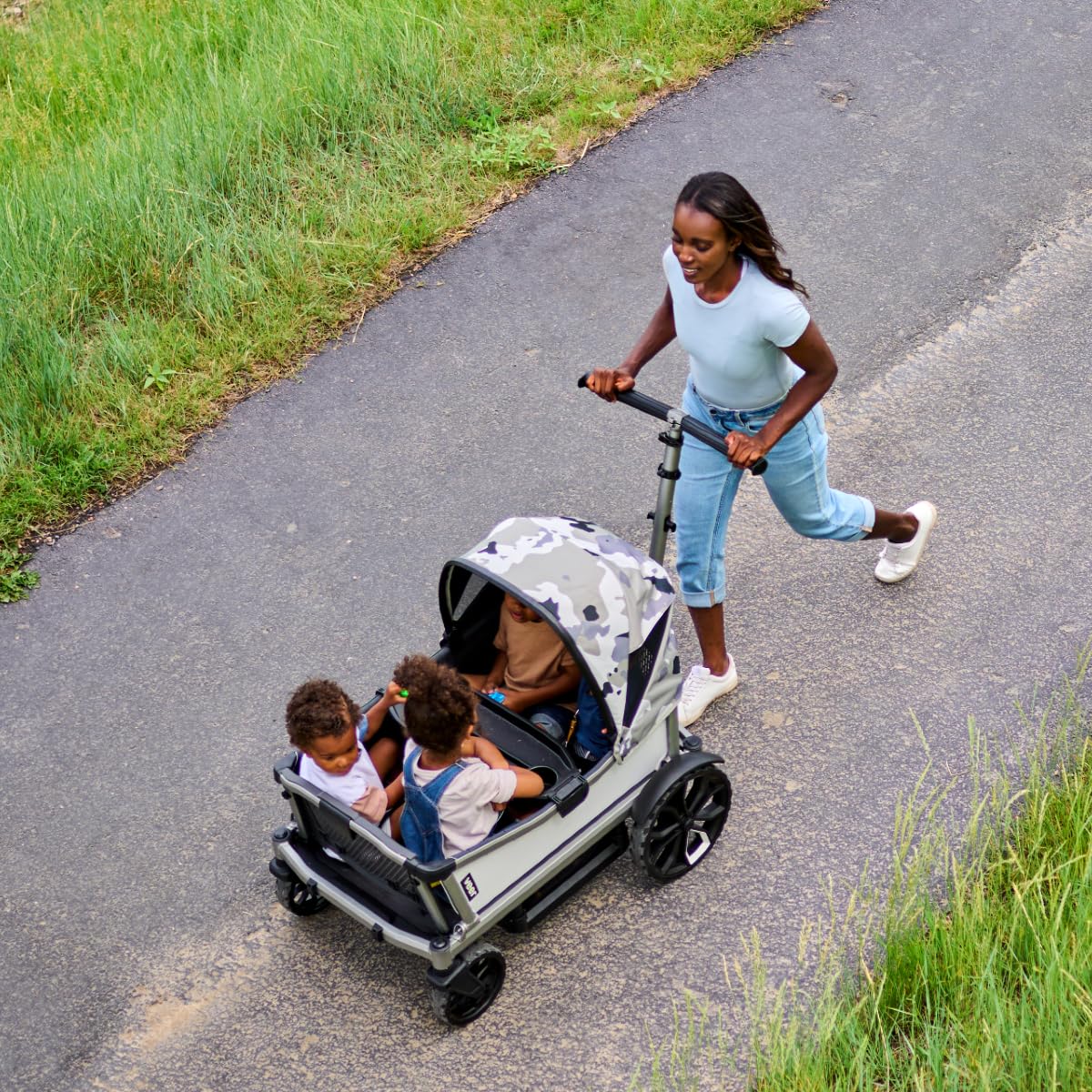 Veer Cruiser City XL | Premium Urban Wagon Stroller for Babies, Toddlers, and Kids | Traditional Stroller Push Steering | JPMA Certified | Lightweight and Collapsible | 4 Seater