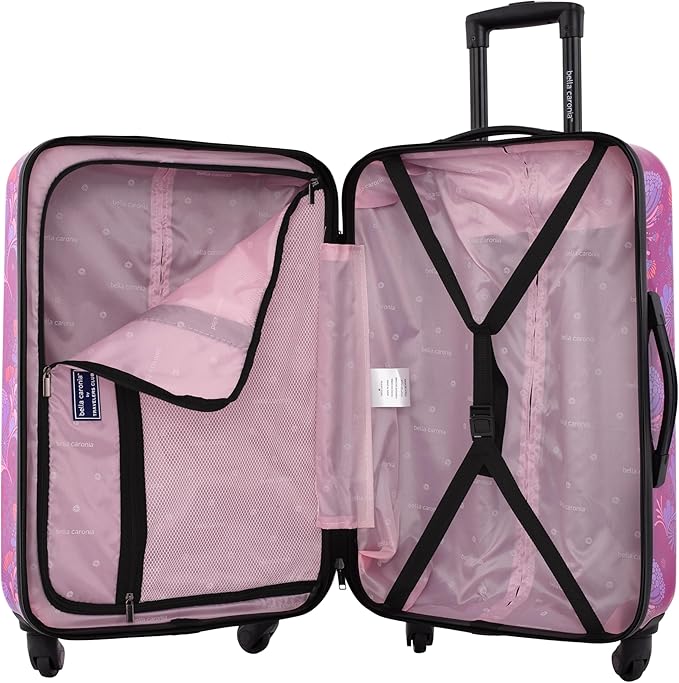 Bella Caronia 3 Piece or 20" Carry-On Set Voguish Luggage Set, Style Flora, 3 Piece Set