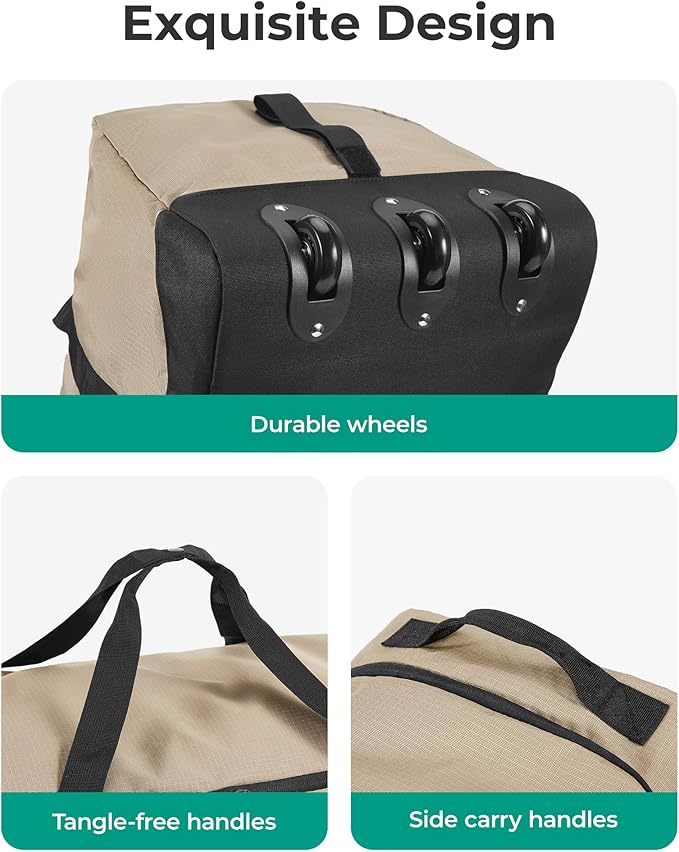 BAGSMART 83L Foldable Travel Bag, Large Duffle Bag for Travel, Weekender Duffel Luggage Bag for Sport College Camping, Water Resistant, Olive green