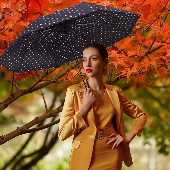 MRTLLOA 42/49 Inch Compact Travel Essentials Umbrella for Rain, Lightweight, Portable, Automatic, Strong, Waterproof Folding Umbrellas for Women, Men and Teenagers