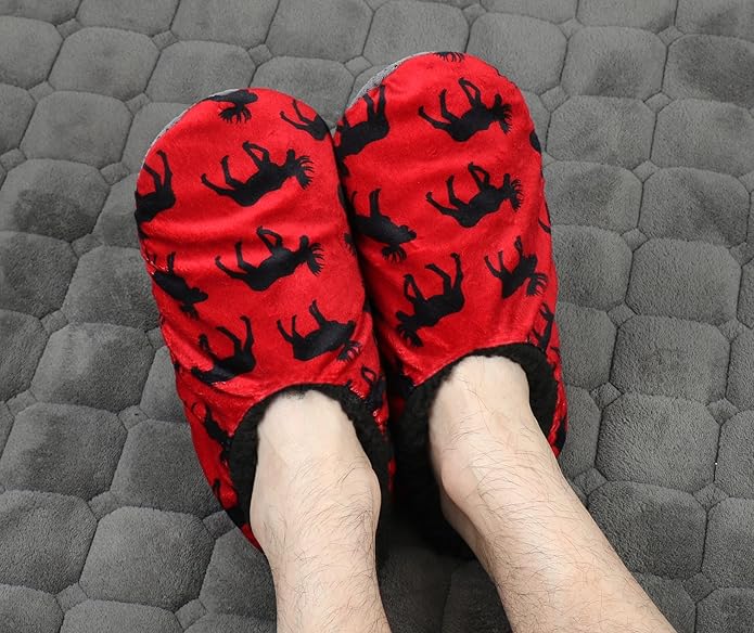 Keyela Mens Slipper Socks With Non Skid Bottoms, Warm Slipper Socks With Grippers For Men, Fuzzy House Slippers